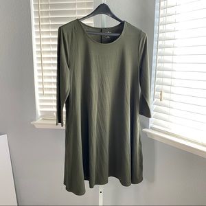 NY&CO Jersey Dress Olive Green Size Large